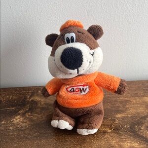 😁Vintage small collectable A&W root bear stuffed toy